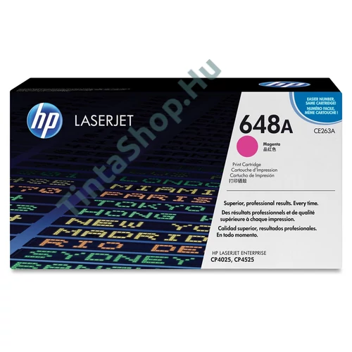HP CE263A (No.648A) MG bíbor (piros) (MG-Magenta) eredeti (gyári, új) toner