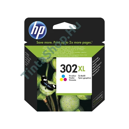 !AKCIÓS! HP F6U67AE (No.302 C XL) színes (C-Color)  eredeti bontatlna tintapatron (2023. 06. havi lejáratú) (garancia nélküli)