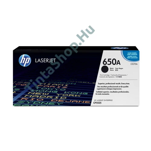 HP CE270A (No.650A) BK fekete (BK-Black) eredeti (gyári, új) toner