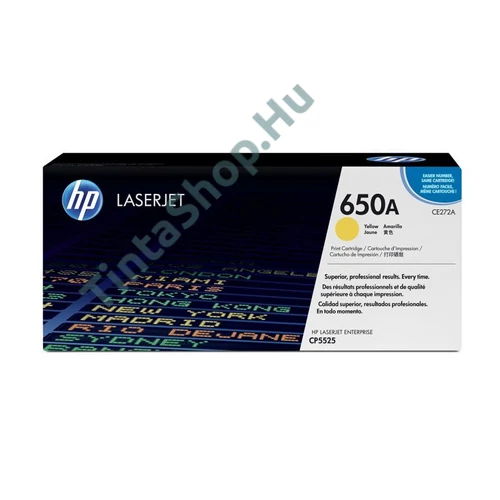 HP CE272A (No.650A) YL sárga (YL-Yellow) eredeti (gyári, új) toner