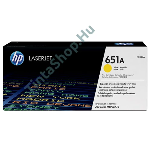 HP CE342A (No.651A) YL sárga (YL-Yellow) eredeti (gyári, új) toner