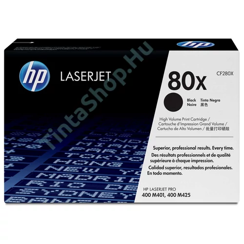 HP CF280X (No.80X) BK fekete (BK-Black) nagy kapacitású eredeti (gyári, új) tintapatron