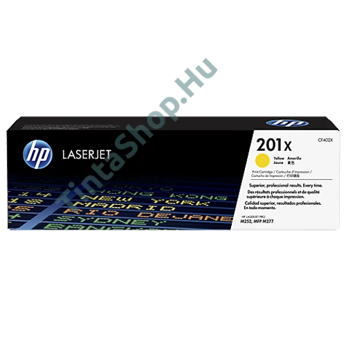 HP CF402X (No.201X) YL sárga (YL-Yellow) nagy kapacitású eredeti (gyári, új) toner