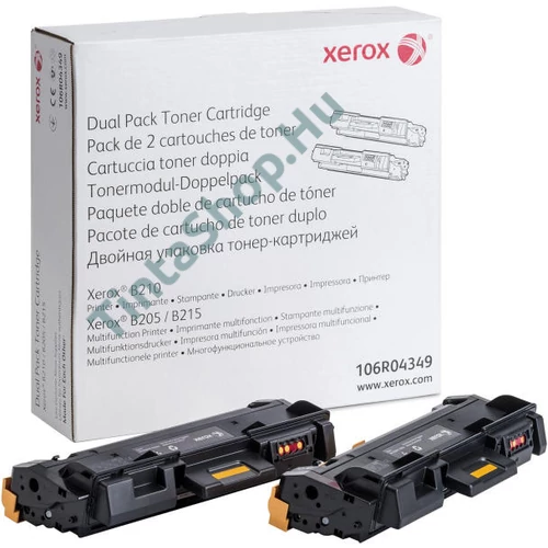 Xerox Phaser B205/B210/B215 (106R04349) 2x3K BK fekete (BK-Black) eredeti (gyári, új) toner