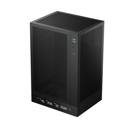 DeepCool Számítógépház - CH170 DIGITAL (fekete, Mini-ITX, 2xUSB3.0, Type-C, fekete)