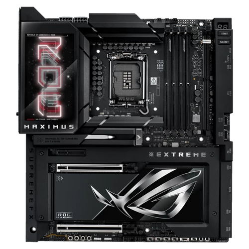 Asus Alaplap - Intel ROG MAXIMUS Z890 EXTREME LGA1851 (Z890, ATX, 4xDDR5 9200+MHz, 4xSATA3, 6xM.2, HDMI+2xThunderbolt)