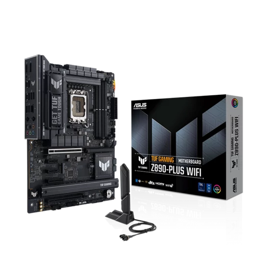 Asus Alaplap - Intel TUF GAMING Z890-PLUS WIFI LGA1851 (Z890, ATX, 4xDDR5 9066+MHz, 4xSATA3, 4xM.2, HDMI+DP+TB)