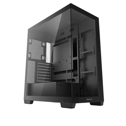 DeepCool Számítógépház - CG580 (fekete, ablakos, venti nélkül, BTF, ATX, 2xUSB3.0, 1xUSB2.0)