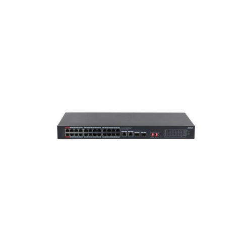 Dahua PoE switch - S3228-24GT-375 (24x 1Gbps at/af PoE + 2x 1Gbps Uplink + 2x SFP, 375W)