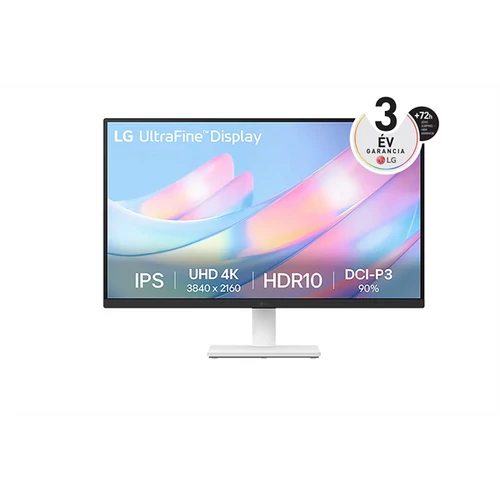 LG Monitor 27" - 27US500-W (IPS; 16:9; 3840x2160; 5ms; 300cd; 60Hz; DP, HDMIx2, HDR)