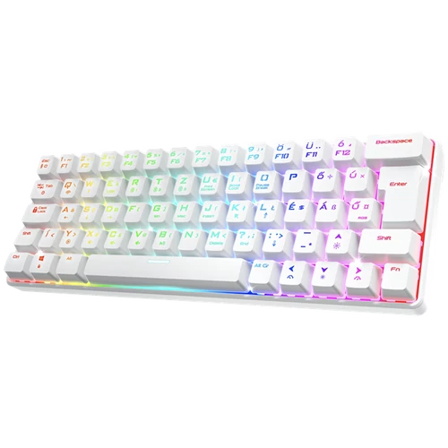 Spirit of Gamer Billentyűzet Mechanikus - XPERT K200 White  (TKL, SOG red, RGB LED,USB, anti-ghosting, fehér, magyar)