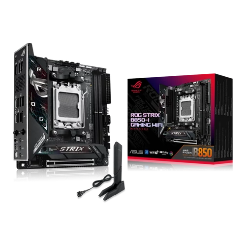 Asus Alaplap - AMD ROG STRIX B850-I GAMING WIFI AM5 (B850, ATX, 2xDDR5 8400+MHz, 2xSATA3, 2x M.2, HDMI+USB-C)