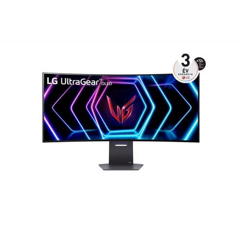 LG Monitor 39" - 39GS95QE-B (OLED; Ívelt, 21:9; 3440x1440; 0.03ms; 250cd; 240Hz, HDMIx2, DP; USB; HDR40; FreeSync)