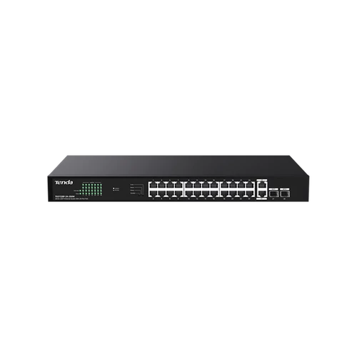 Tenda Switch PoE - TEG1128P-24-250W (24x1Gbps + 2x 1Gbps Uplink + 2x SFP;  24 af/at PoE+ port; 250W; rack-mount)