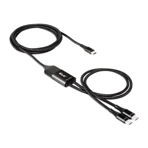 Club 3D Kábel - CAC-1527 (USB-C Y kábel, 100W PD, 1.83m, 2xUSB-C)