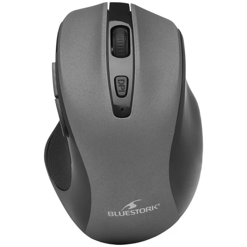 Bluestork Vezeték nélküli Egér - M-WL-OFF75-GREY (Rechargeable, 1600 DPI, 6 gomb, optikai, szürke)