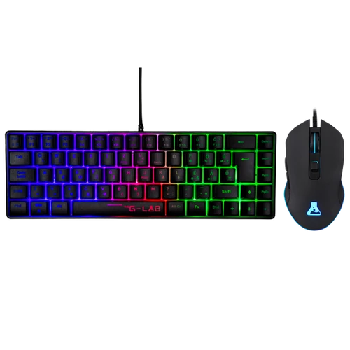 The G-Lab Gaming kit - 2 in 1 COMBO HYDROGEN B/HU (TKL billentyűzet, egér, 6200 DPI, RGB, USB-A, fekete, magyar)