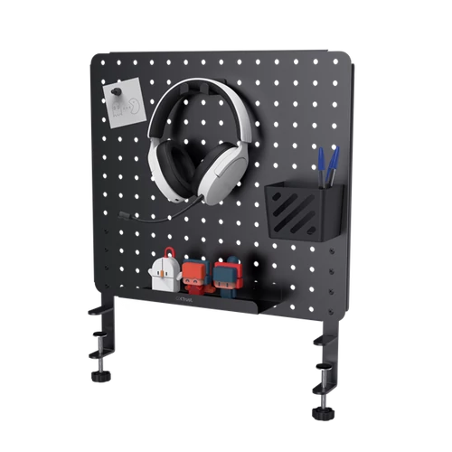 Trust Rendszerező - GXT724 Vesto (fém állvány + headset tartó, polc, kosár, mágnes; fekete)