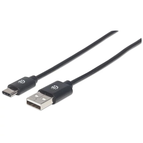 Manhattan Kábel - USB 2.0 Type-A to Type-C, 0.5m, Fekete