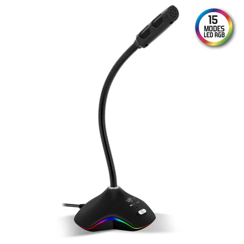 Spirit of Gamer Mikrofon - EKO 300 (RGB. USB csatlakozó, 150cm kábel, fekete)