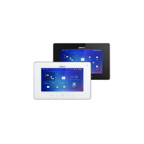 Dahua IP video kaputelefon - VTH5221DW-S2 (beltéri egység, 7" touch screen, 2 ajtó vezérlés, SD, I/O, PoE, wifi, fehér)