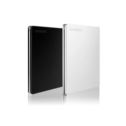 Toshiba Külső HDD 2.5" - 2TB Canvio Slim Fekete (USB 3.0; ~5Gbps; NTFS; szálcsiszolt alumínium)