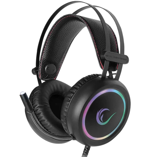 Rampage Fejhallgató - STORMY RGB (7.1, mikrofon, USB, hangerőszabályzó, nagy-párnás, 2m kábel, fekete)