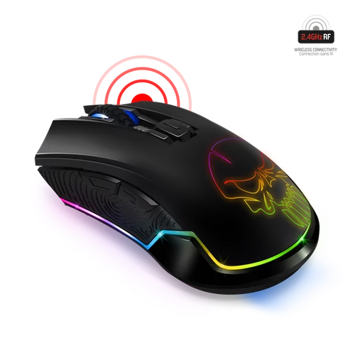 Spirit of Gamer Egér Vezeték nélküli - ELITE-M20 Wireless (4800DPI, 1000Hz, 6 gomb, Omron, harisnyázott kábel, fekete)