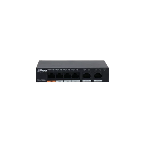 Dahua PoE switch - PFS3006-4GT-60 (4x 1Gbps PoE + 2x 1Gbps uplink, 60W)