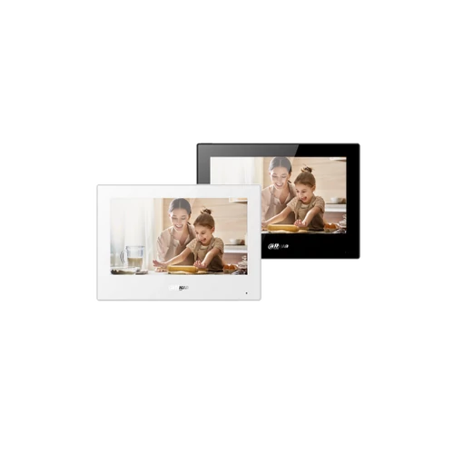 Dahua IP video kaputelefon - VTH5321GB-W (beltéri egység, 7" touch screen, 2 ajtó vezérlés, SD, I/O, PoE, wifi, fekete)