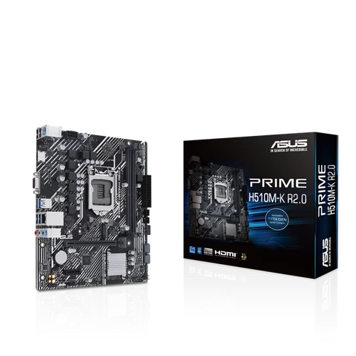 Asus Alaplap - Intel PRIME H510M-K R2.0 s1200 (H510, 2xDDR4 3200MHz, 4xSATA3, 1xM.2, VGA/HDMI)