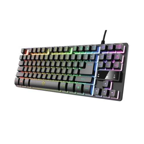 Trust Billentyűzet Gamer - GXT 833 Thado (RGB LED háttérvilágítás; TKL méret; USB; fekete; magyar)
