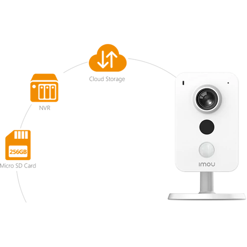 Imou IP wifi csempekamera - Cube (4MP, 2,8mm, H265, IR10m, Mikrofon, Hangszóró, microSD, DC12V1A)