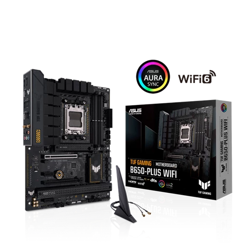 Asus Alaplap - AMD TUF GAMING B650-PLUS WIFI AM5 (B650, ATX, 4xDDR5 6400+MHz, 4xSATA3, 3x M.2, HDMI+DP)