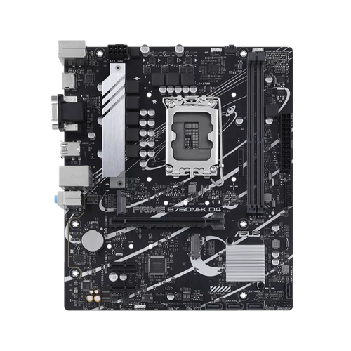 Asus Alaplap - Intel PRIME B760M-K D4 s1700 (B760, 2xDDR4 5333MHz, 4xSATA3, 2xM.2, HDMI+VGA)