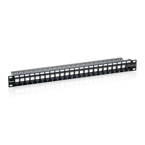 Equip Keystone Patch Panel - 769124 (24 port, 1U, árnyékolatlan, fekete)