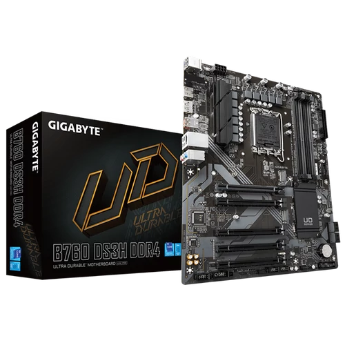 Gigabyte Alaplap - Intel B760 DS3H DDR4 s1700 (B760, 4xDDR4, 5333MHz, DP/HDMI, 4xSATA3, M.2, 4xUSB2.0, 3xUSB3.2, USB-C)