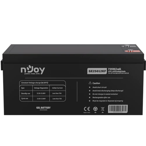NJOY akkumulátor - GE25012KF (12V/250Ah, T11, zárt, gondozás mentes, GEL)
