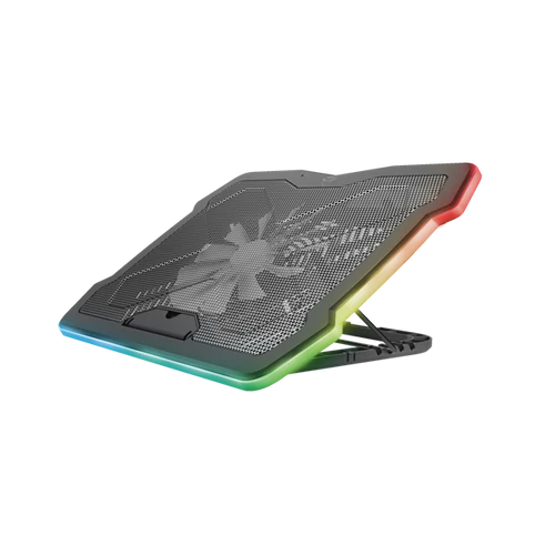 Trust Notebook Hűtő Pad - GXT1126 Aura (állítható dőlésszög; USB-ről működő ventilátor; LED; fekete)