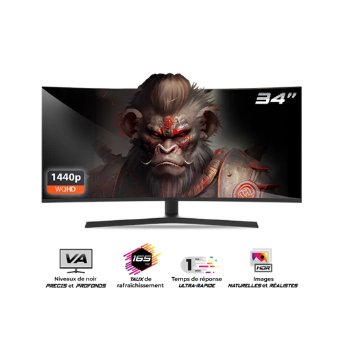 Spirit of Gamer Monitor 34" - EPIC 34" (VA, 21:9, 3440x1440, 1ms, 165 Hz, 400 cd/m2, 4000:1, HDMI/DP/3,5 mm Jack)