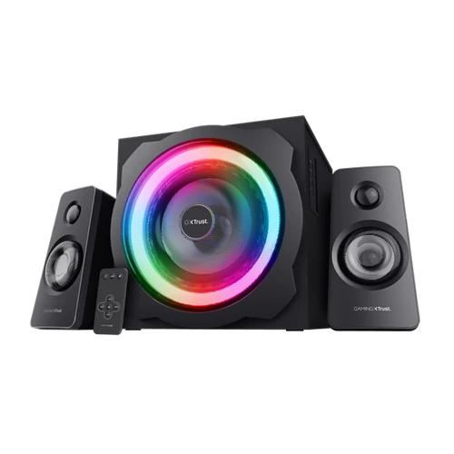 Trust Hangszóró 2.1 - GXT629 Tytan (RGB LED; 60W RMS; ERP II; hangerőszabályzó; 3,5mm jack; 230V tápcsatlakozó)