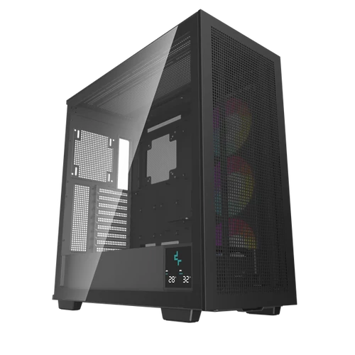 DeepCool Számítógépház - MORPHEUS (fekete, moduláris, 3x140mm ventilátor,Mini-ITX /M-ATX /ATX /E-ATX, 4xUSB3.0, 1xUSB-C)