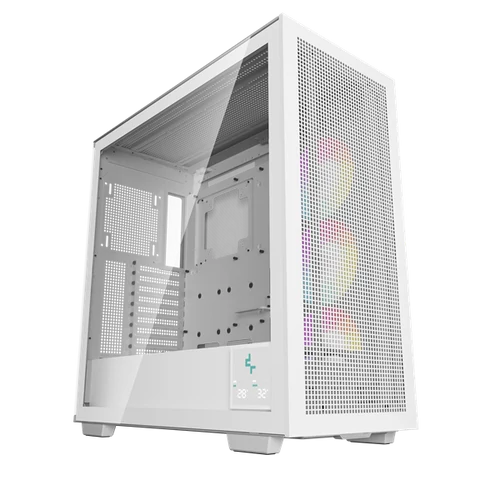 DeepCool Számítógépház - MORPHEUS WH (fehér, moduláris, 3x140mm venti,Mini-ITX /M-ATX /ATX /E-ATX, 4xUSB3.0, 1xUSB-C)