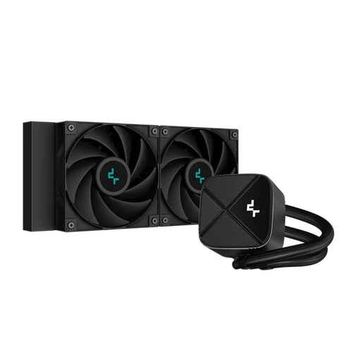 DeepCool CPU Water Cooler - LS520S Zero Dark (max 19dB; max. 145,86 m3/h; 2x12cm, A-RGB LED)