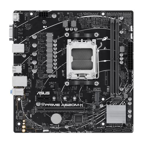 Asus Alaplap - AMD PRIME A620M-K AM5 (A620, 2xDDR5 7200+MHz, 1xGBE LAN, 1xM.2, 4xSATA3, VGA+HDMI)