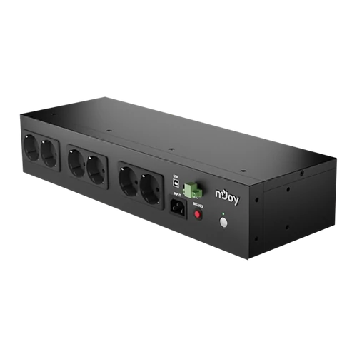 NJOY Szünetmentes 800VA - Theron 800 (8 Schuko, Off-line (VFD), USB menedzsment, 2U rack)
