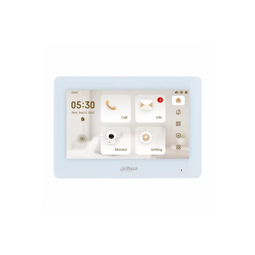 Dahua IP video kaputelefon - VTH5421HW-W (beltéri egység; 7" touch, SD, I/O, PoE, wifi, fehér)