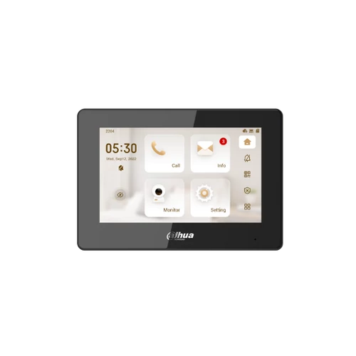 Dahua IP video kaputelefon - VTH5421HB-W (beltéri egység; 7" touch, SD, I/O, PoE, wifi, fekete)