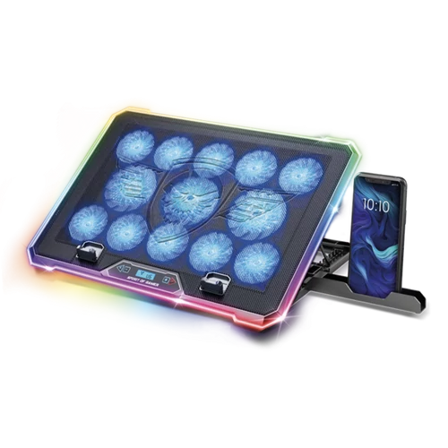 Spirit of Gamer Notebook Hűtőpad 17"-ig - AIRBLADE 1300 RGB (25,8dB; max. 169 m3/h; 10x6cm+3x8cm, RGB LED, 2xUSB2.0)