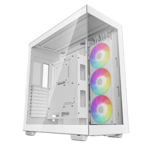 DeepCool Számítógépház - CH780 WH (fehér, ablakos, 3x140mm A-RGB ventilllátor, E-ATX, 4xUSB3.0)